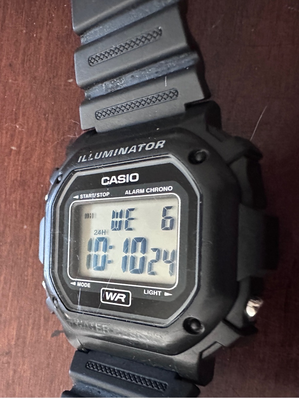 Casio Illuminator Digital Watch - Black and Silver Display
